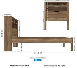 Cama Solteiro Invicta com Baú Branco - Santos Andirá