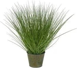 Planta Folhagem Grass 47,5cm Verde com Vaso Flor Arte