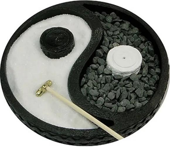 Jardim Zen Yin Yang com Porta Incensos e Pedras (15cm)