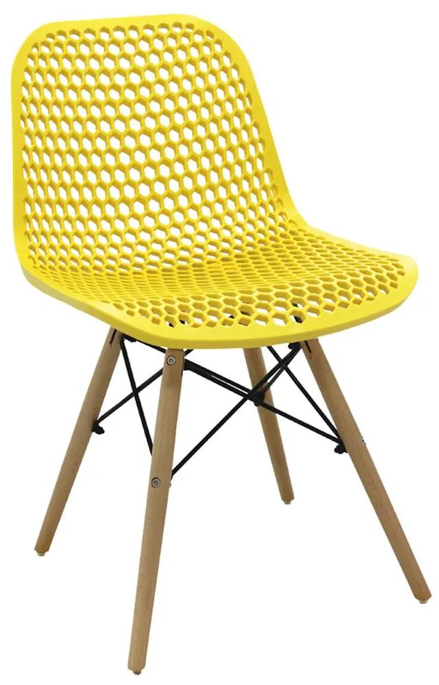 Cadeira Decorativa Sala e Cozinha Haney (PP) Amarela G56 - Gran Belo