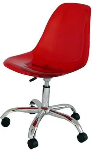 Cadeira Eames com Rodizio Policarbonato Vermelha - 19292 Sun House