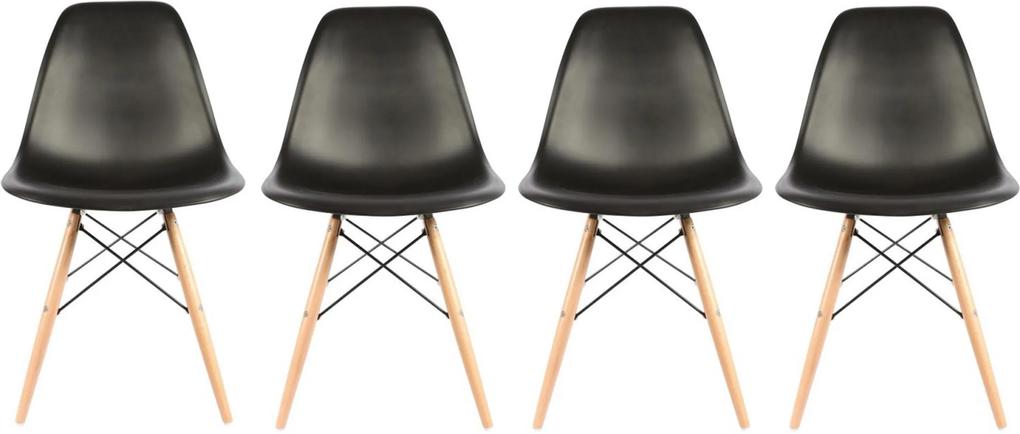 Conjunto 4 Cadeiras Eiffel Eames DSW Preta