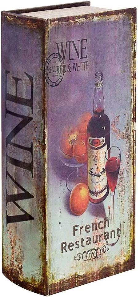 Caixa para Vinho - 1 Garrafa - Roxo Oldway em Madeira - 41x16 cm