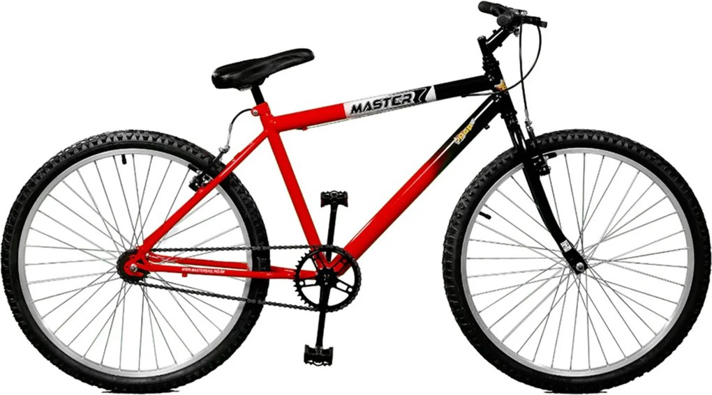 Bicicleta Master Bike aro 26 Pop Vermelho/Preto