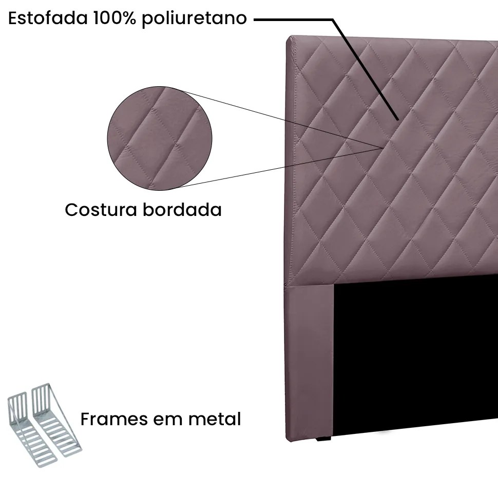 Cabeceira Cama Box Queen 160 cm Dubai Veludo Uva S04 - D'Rossi