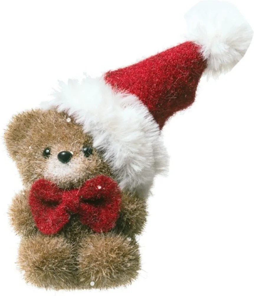 Mini Ursinho Decoração Natal 15Cm Marrom