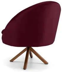 Poltrona Decorativa Base Giromad Madeira Rafa C-278 Veludo Marsala - D