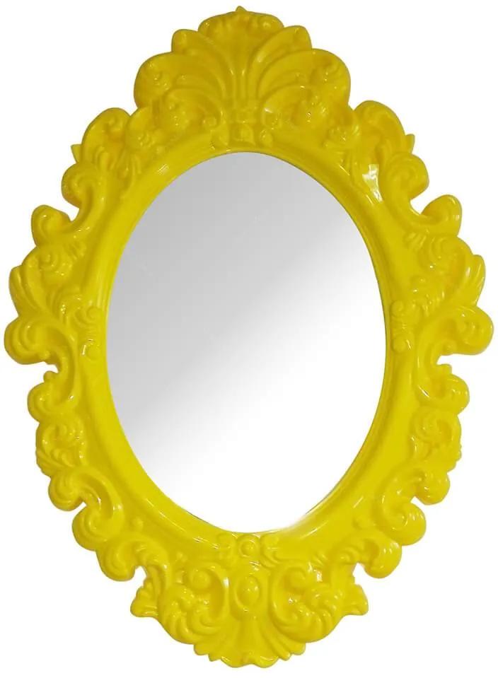 Espelho Oval Medium Amarelo - Urban - 51x38 cm