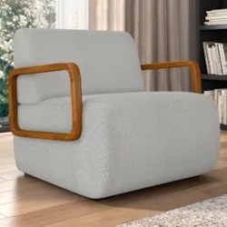 Poltrona Decorativa Orgânica para Sala Kit 2 Belarus Z08 Boucle Cinza