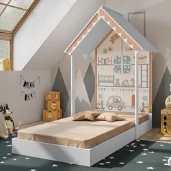 Mini Cama Infantil Casinha Montessoriana MDF com Colchão P13 Child Bra