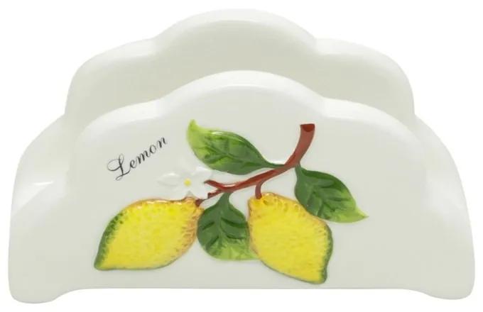 Porta Guardanapos Cerâmica Lemons 14x2x8cm 26728 Bon Gourmet