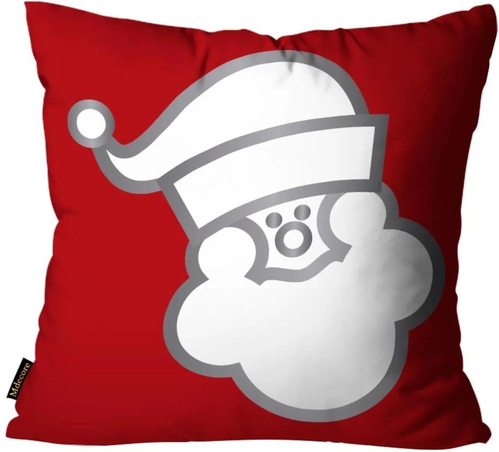 Capa para Almofada Mdecore Natal Papai Noel Vermelha 45x45cm