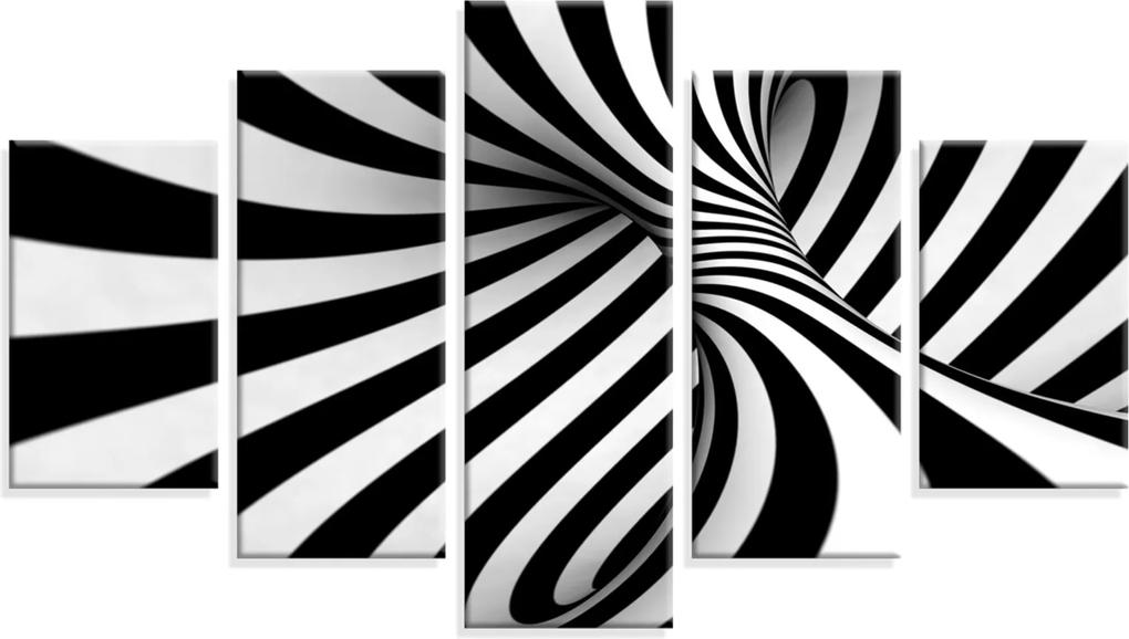 Conjunto de 5 Telas Wevans em Canvas 90x160 Profundidade Multicolorido Preto e branco