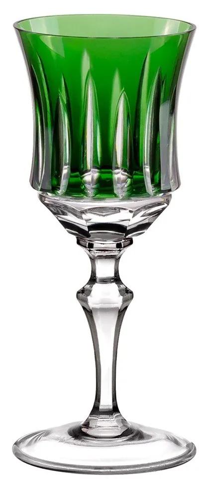 Taça de Cristal Lapidado Artesanal p/ Licor - Verde Escuro - 66  Verde Escuro - 66