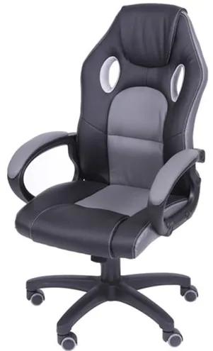 Cadeira Office Racer V16 Preta com Detalhe Cinza Base Nylon - 39276 Sun House
