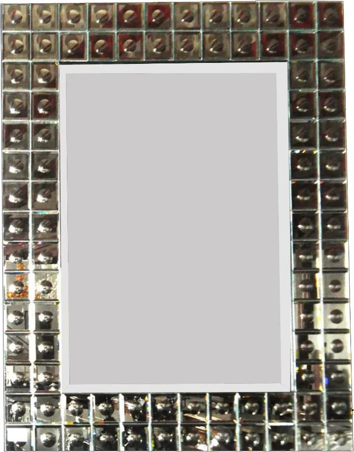 Espelho Quadrado com Corte Bisotê em Moldura Espelhada - 95x76cm