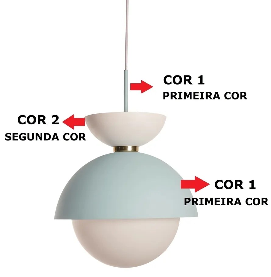 Pendente Bibelô Ø24X26Cm Globo 20Cm 1Xe27 / Anel Distanciador Dourado... (CB-V - Cobre Escovado)