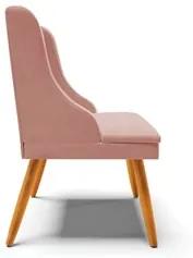 Kit 2 Cadeiras Estofadas para Sala de Jantar Pés Palito Lia Veludo Ros