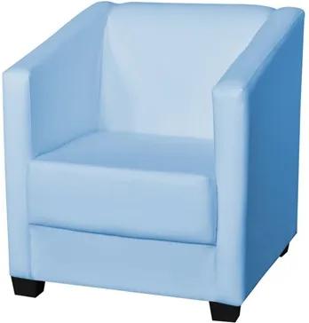 Poltrona Decorativa Valéria com Pés em PVC Corino Azul Bebê - JS Móveis