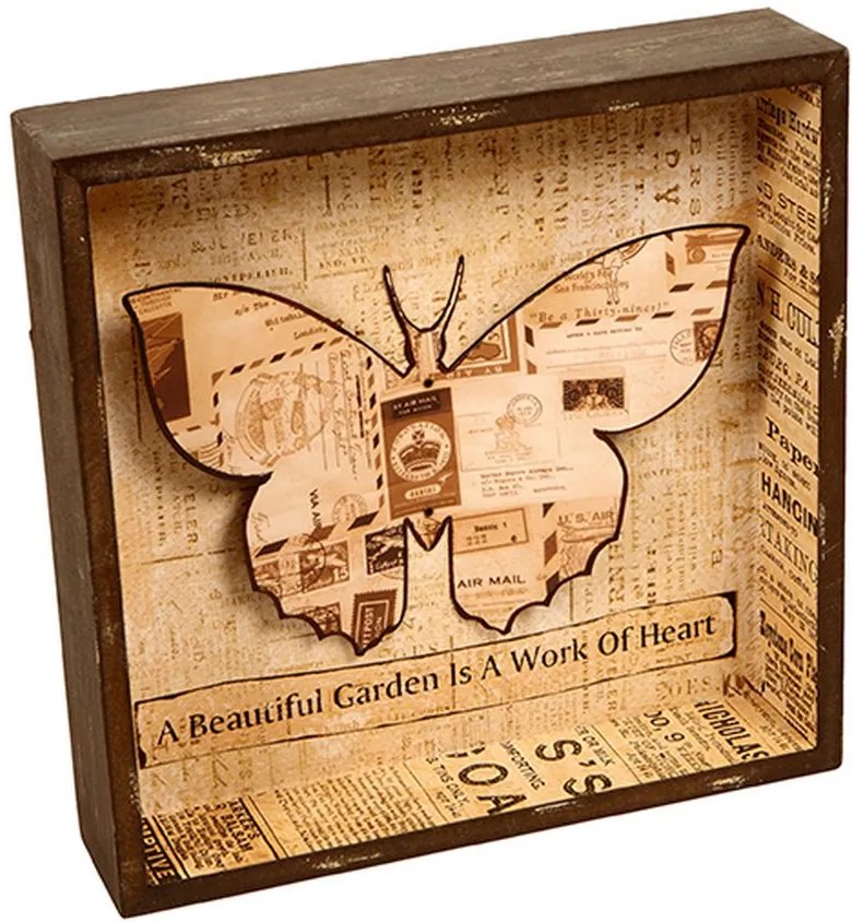Quadro Decorativo de Parede Butterfly II com Moldura