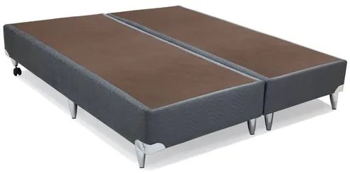 Base de Cama Box Camurca Cinza King 186 cm (LARG) Baixa - 42864 Sun House