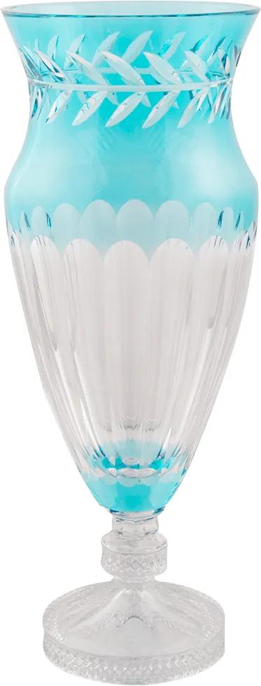 Vaso Decorativo de Cristal Lodz Azul Atenas