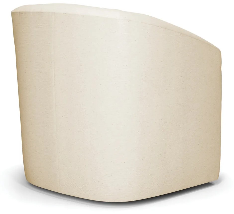 Poltrona Decorativa Base Giratória Stella Max Linho Bege D03 - D'Rossi