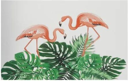 Lugar Americano Branco com Flamingo e Flores 45 cm x 33 cm