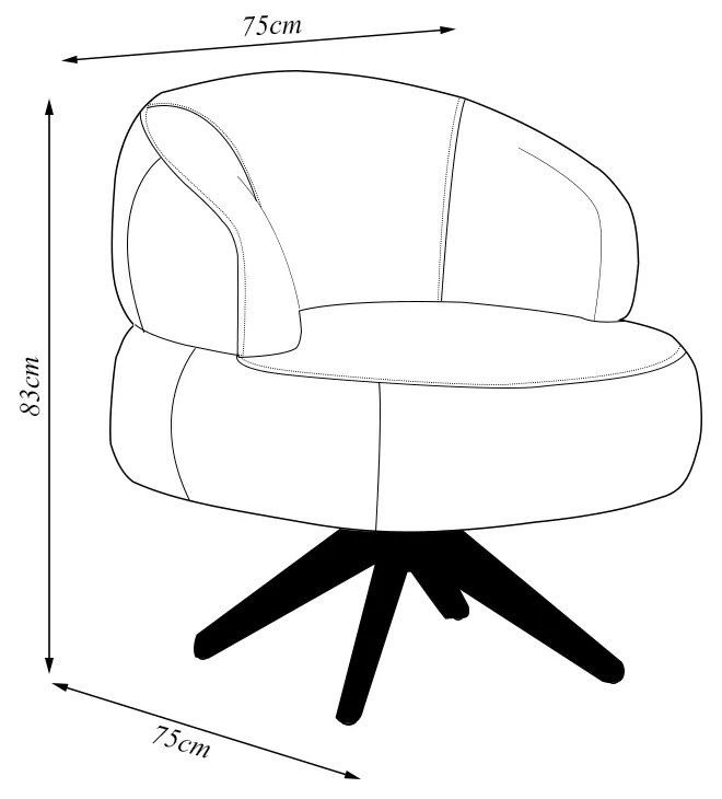 Poltrona Decorativa Katy Sala de Estar Base Giratória em Madeira Couro Avelã G88 - Gran Belo