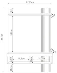 Painel para TV 45 Pol com Bancada Suspensa 120cm Jade Buriti/Fendi - C