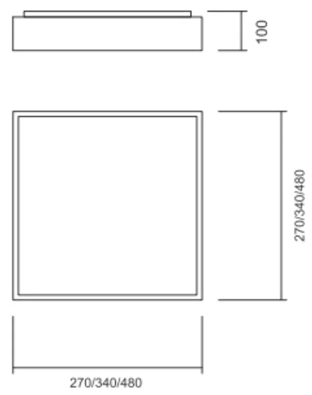 Plafon Ayla 36X36Cm Led 24,4W Bivolt | Usina 19040/36 (GF-M Grafite Metálico, 3000k)