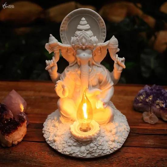 Luminária Ganesh em Marmorite Branco