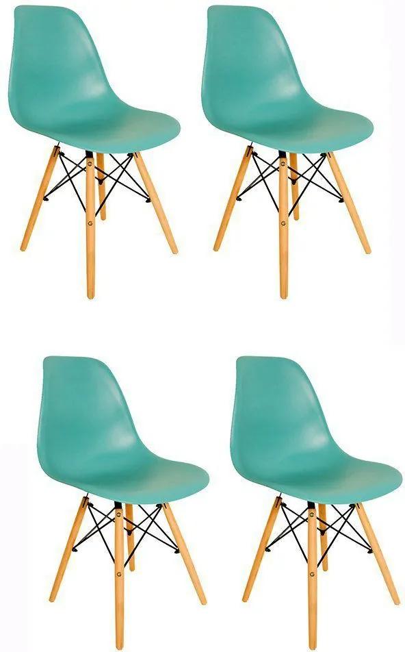 Kit 4 Cadeiras Eiffel Charles Eames em ABS Tiffany - Facthus