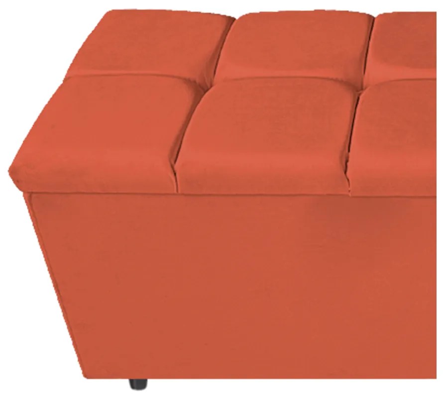 Calçadeira Estofada Manchester 140 cm Casal Suede Terracota - ADJ Decor