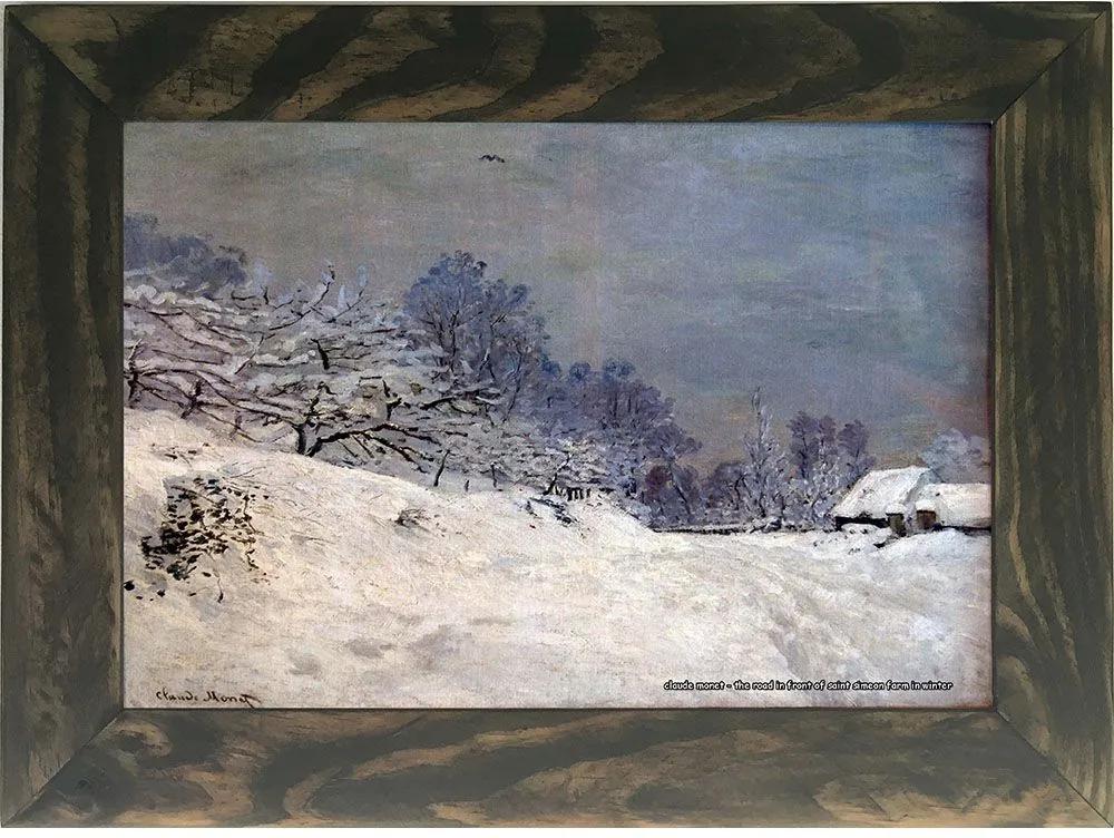 Quadro Decorativo A4 The Road in Front of Saint Simeon Farm in Winter - Claude Monet Cosi Dimora