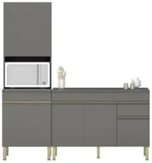 Paneleiro e Balcão Gabinete com Tampo 150cm Lina K02 Gris - Mpozenato