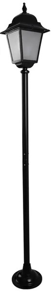 Poste Colonial Vidro Aluminio Preto Ip65