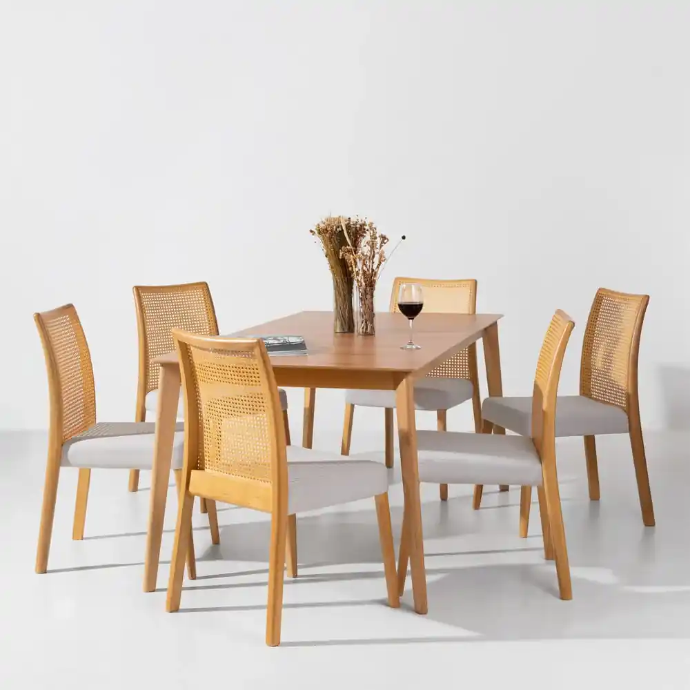 Cadeiras para mesa de jantar maciça - Arezzo Estofada