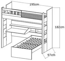 Beliche Multifuncional com Escrivaninha Escada Bilateral Faces F04 Bra