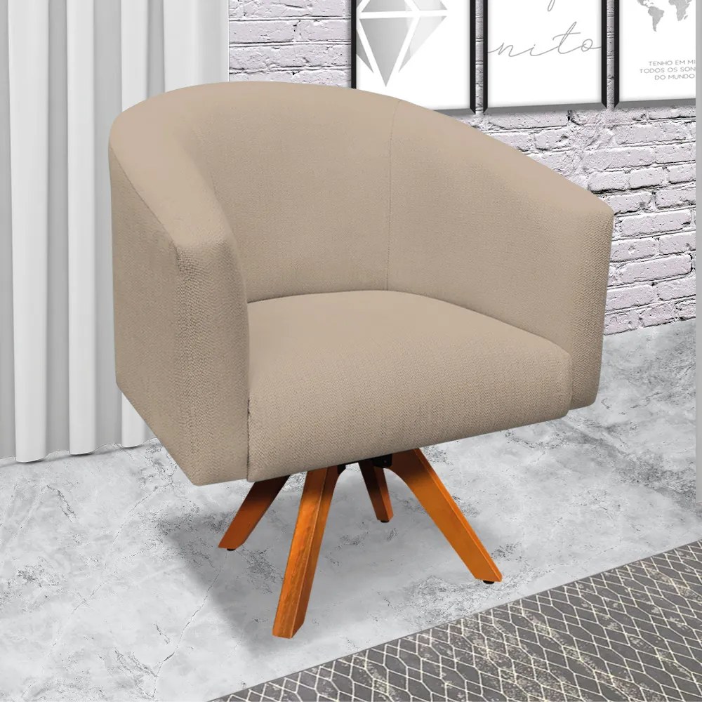 Poltrona Decorativa Giratória MM30 Kit 2 Stella Linho D03 - D'Rossi
