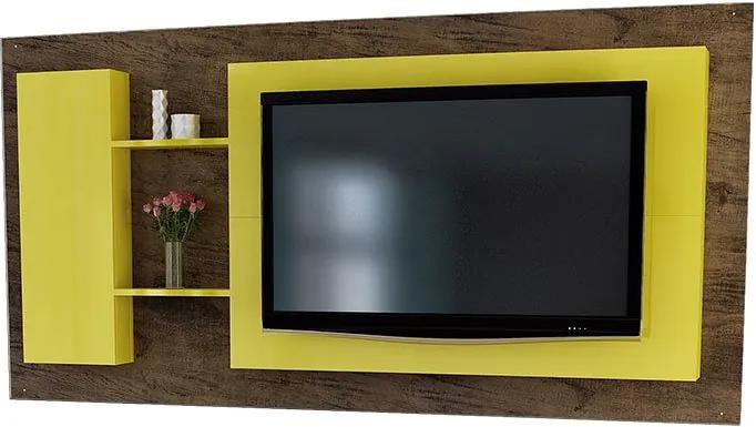 Painel Para Tv Até 42 Polegadas Com 1 Porta 5011 Jb Bechara - Canela/amarelo