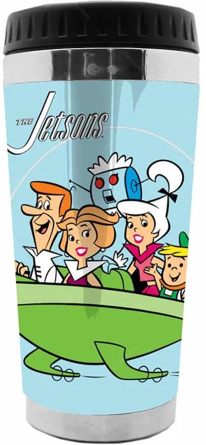 Copo Térmico Hanna Barbera The Jetsons Family In a Spaceship Azul