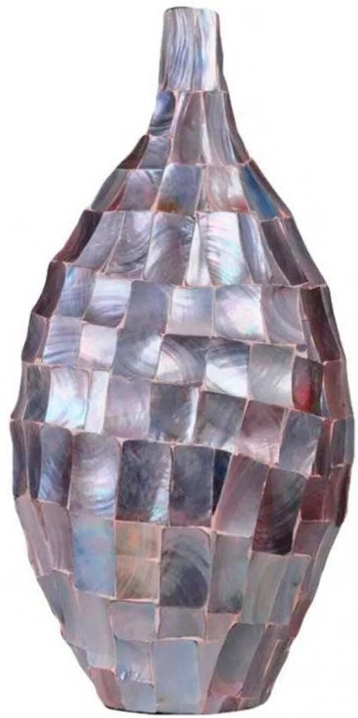 Vaso Decorativo de Madrepérola Azul 67x25x34 Cm