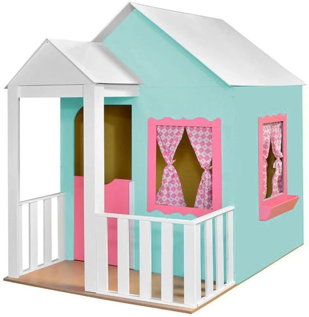 Casinha de Brinquedo Criança Feliz com Cercado Verde Aguá/Rosa