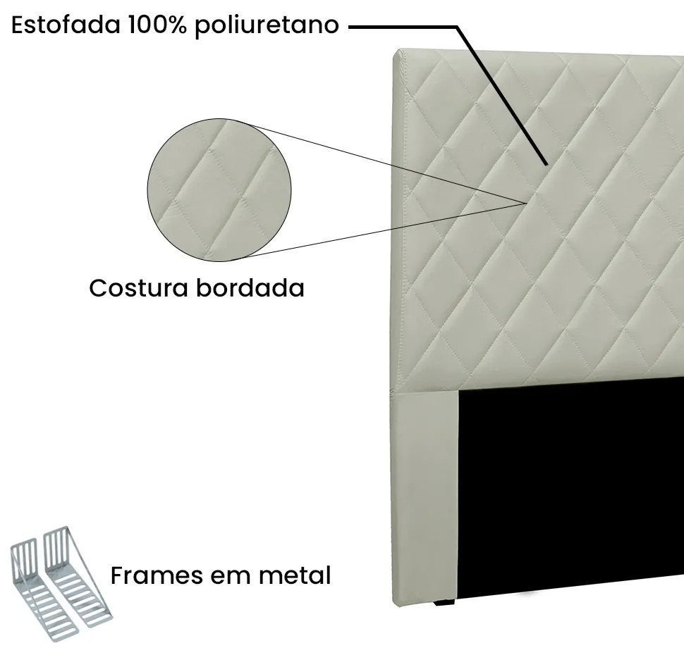 Cabeceira Cama Box Solteiro 90 cm Dubai Veludo S04 - D'Rossi - Prata