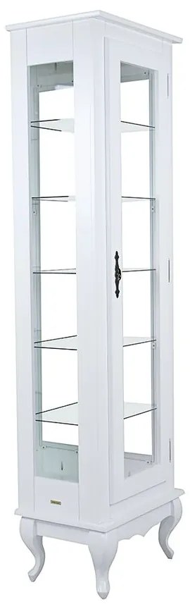 Cristaleira com Espelho + 5 Prateleiras De Vidro Branca - Wood Prime Biomóvel 962322