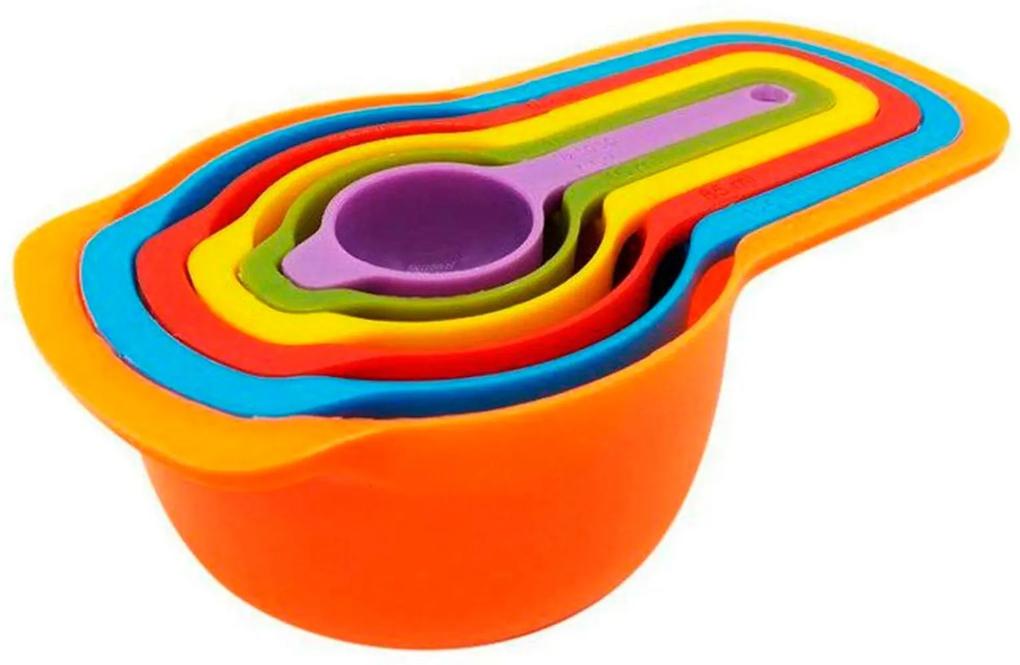 Jogo de Colheres Medidoras em Plástico Colorido Uny Home 6 Peças