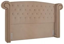 Cabeceira Cama Box Casal Queen 160cm Provença P02 Veludo Bege - Mpozen