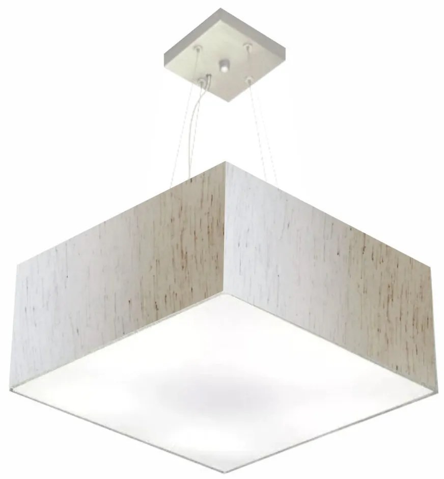 Lustre Pendente Quadrado Vivare Md-4071 Cúpula em Tecido 30/70x70cm - Bivolt