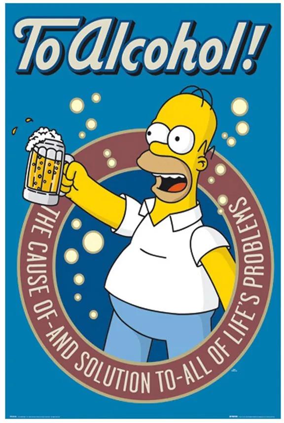 Poster Homer Simpson Brinde Ao álcool 60x90cm Com/sem Moldura